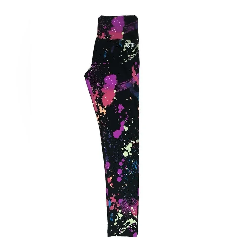 Justice Girls Athletic Paint Splatter Full Length Leggings